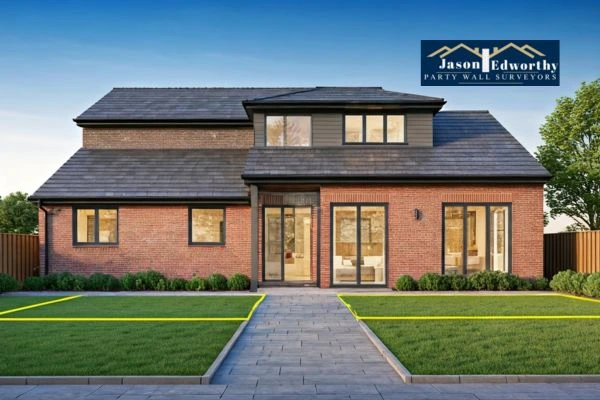 Home extension focusing on boundary line Tonbridge